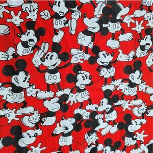 Disney Mickey Mouse Red Flat Twin Sheet 39" x 75"